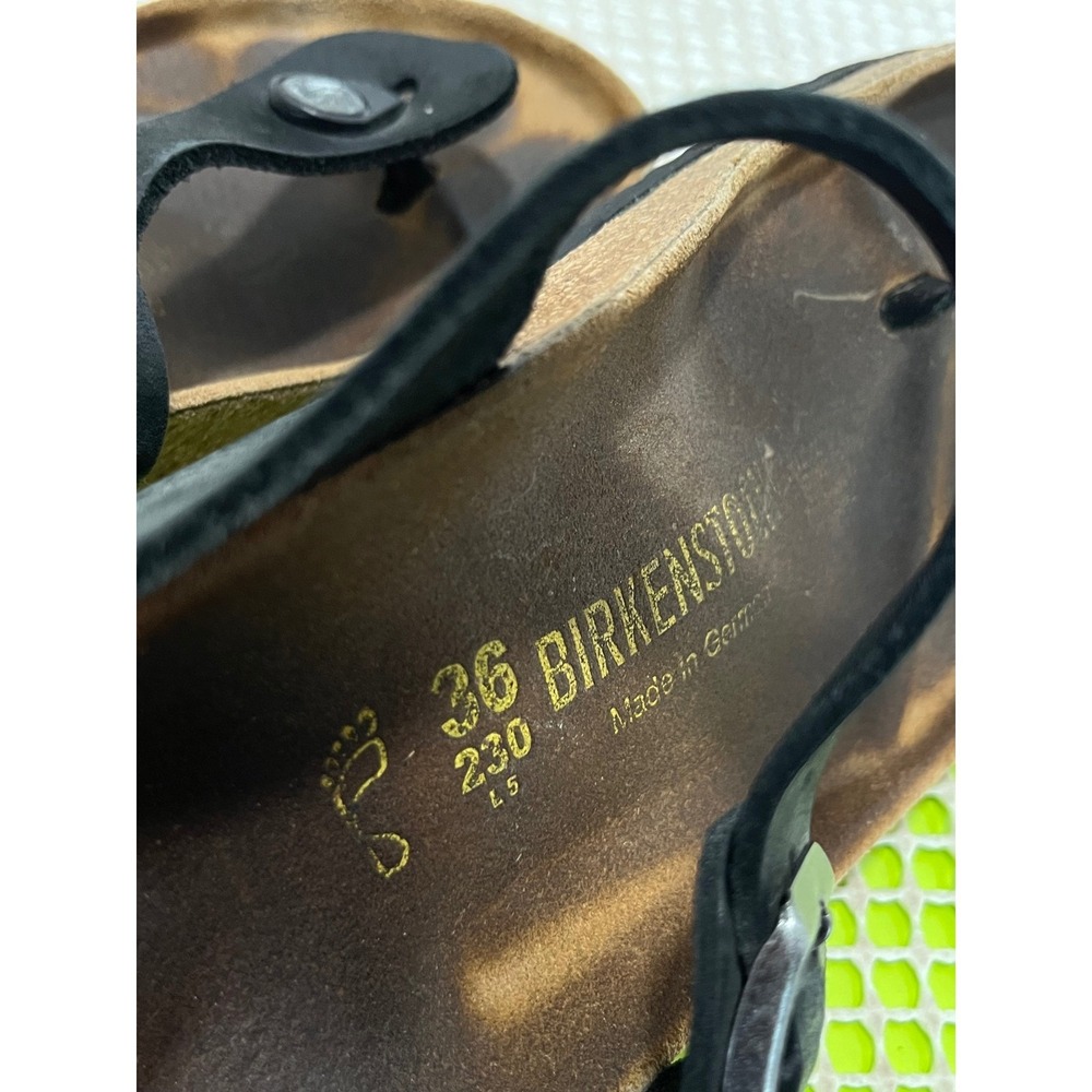 Birkenstock Gizeh Birko-Flor Thong Sandals Womens 36 L5 Black foot stained - Picture 5 of 10